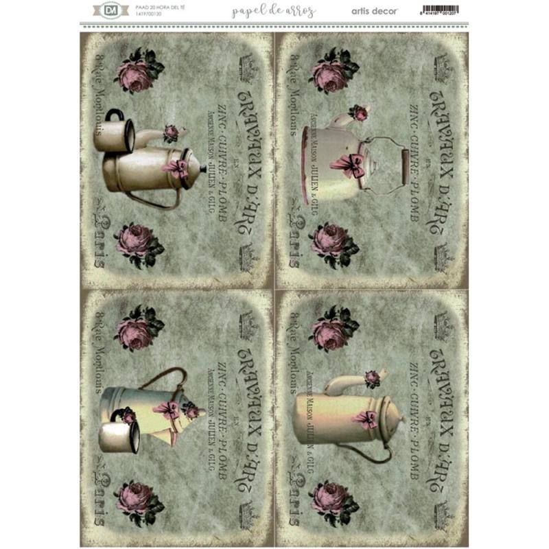 PAPEL DE ARROZ ARTIS DECOR HORA DEL TÉ 29,7x42 cm