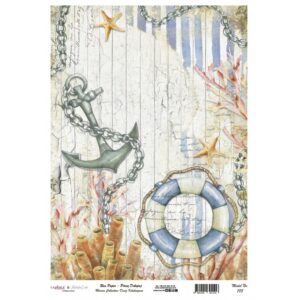 PAPEL DE ARROZ CADENCE FONDO MARINO 30x41 cm
