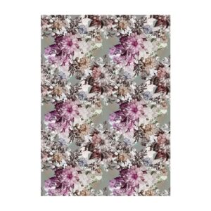 PAPEL DE ARROZ CADENCE FLORES SOBRE FONDO GRIS 30x41 cm