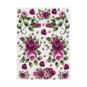 PAPEL DE ARROZ CADENCE ROSAS PINTADAS 30x41 cm