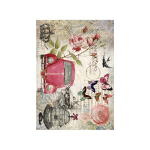 PAPEL DE ARROZ CADENCE COCHE ROJO 30x41 cm