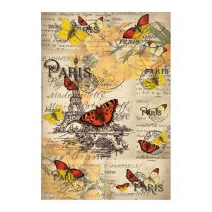 PAPEL DE ARROZ CADENCE MARIPOSAS EN PARÍS 30x41 cm