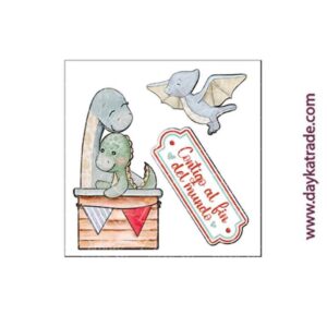 TLP-032 FIGURAS 2D DE DINOSAURIOS COLECCIÓN DE BEBE PURO AMOR AZULES DAYKA