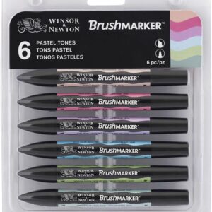 WINSOR & NEWTON BRUSHMARKER: SET DE 6 TONOS PASTELES