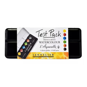 SENNELIER CAJA METÁLICA ACUARELA TEST PACK CON 6 MEDIOS GODETS