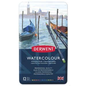 CAJA METAL DE 12 LÁPICES WATERCOLOUR DERWENT