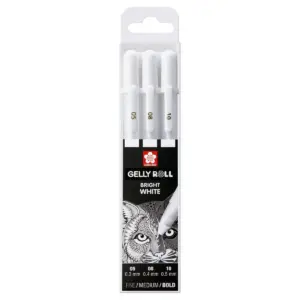 SET 3 ROTULADORES DE GEL DE VARIOS TAMAÑOS GELLY ROLL SAKURA BLANCOS