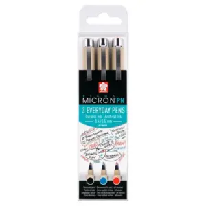 ESTUCHE 3 ROTULADORES PIGMA MICRON PN NEGRO, AZUL Y ROJO.