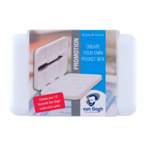 CAJA DE PLÁSTICO VACÍA PARA 12 PASTILLAS DE ACUARELA VAN GOGH
